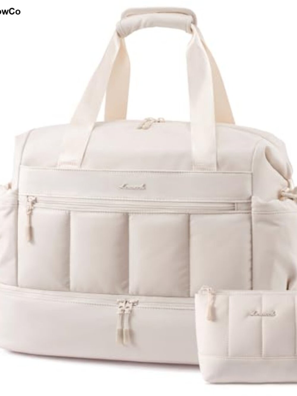 38L Travel Duffel Bag Weekender Overnight Gym Carry On with Shoe Compartment
